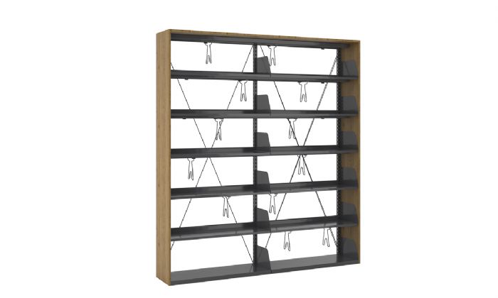 Wooden Shelf With Metal Shelf