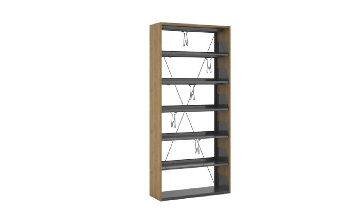 Wooden Shelf With Metal Shelf